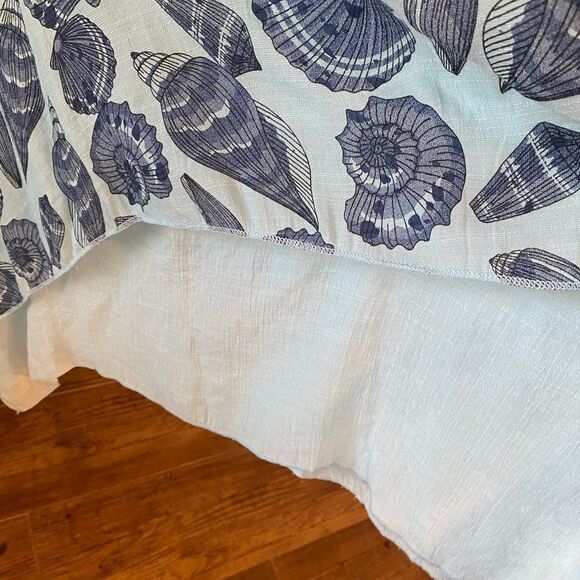 India Boutique NWT O/S Blue Shell Print Flowy Tank Lightweight Dress Swim Cover - Picture 6 of 8